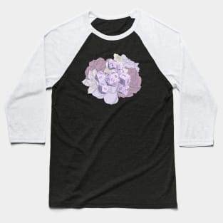 Purple Flower Dice Baseball T-Shirt